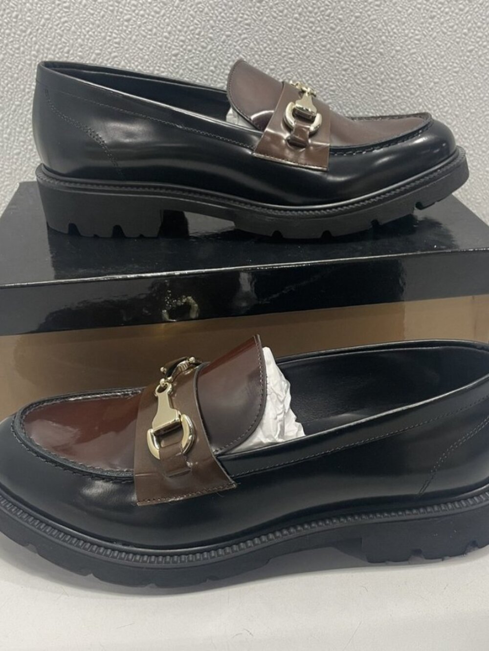 NEW Michele Lopriore Milano Women's Slip-On Brenda Moccassin US9 Black Brown